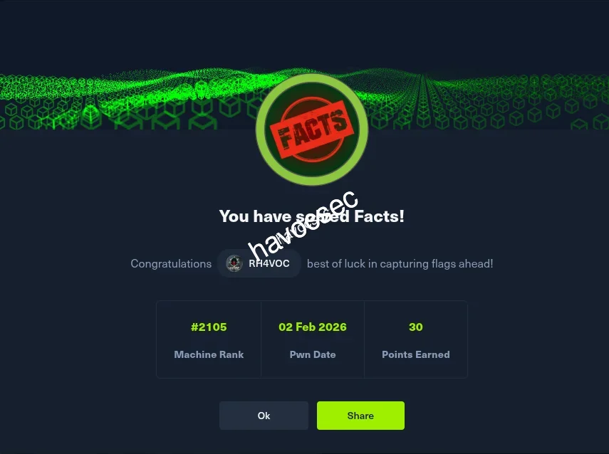 Facts Hack The Box Writeup-Sudo Privilege Escalation via Facter (Linux)
