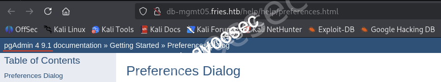 Fries Website DB Version