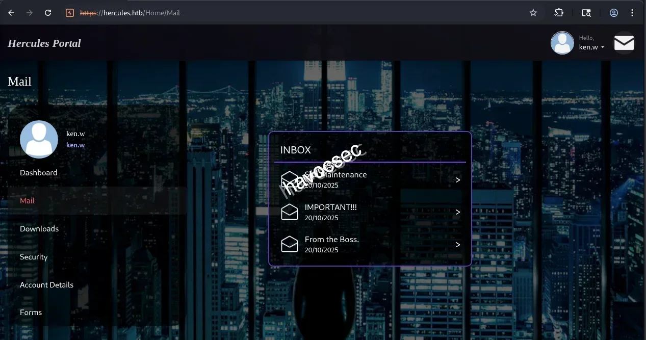 Hercules Website ken.w Mail