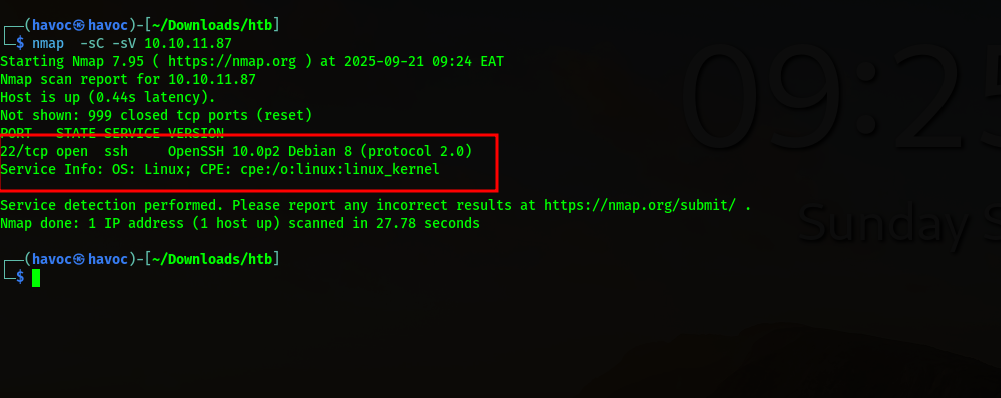 Nmap TCP Scan Results