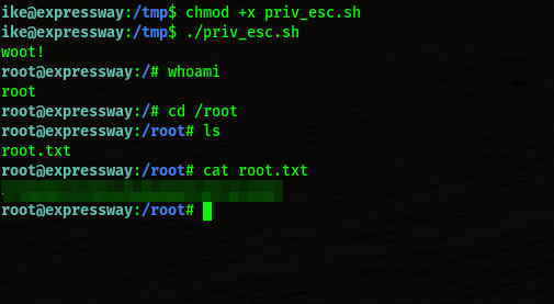 Privilege Escalation Success